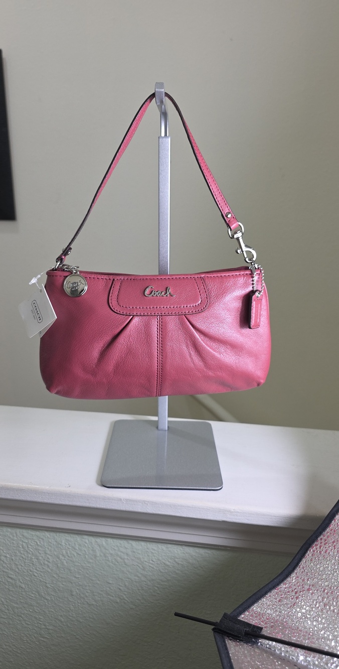 Coach F47527 Smooth Leather Ginger Beet Mauve Pink Shoulder Bag Silvertone NWT